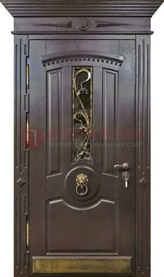 Элитная стальная дверь Винорит стекло и ковка ДСК-267 в Мурино
