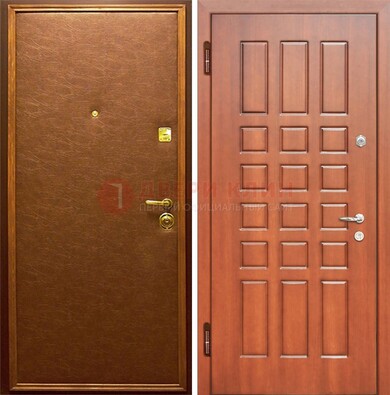 Коричневая входная дверь с винилискожей ДВ-16 в Саратове