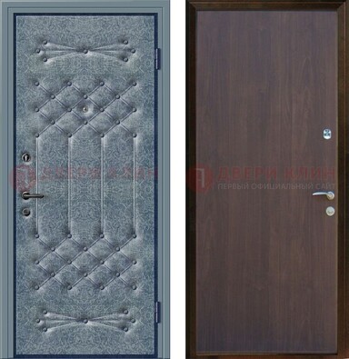 Серая металлическая дверь с винилискожей ДВ-35 в Саратове