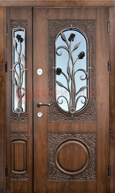 Железная дверь с виноритом и ковкой ДВТ-180 в Саратове