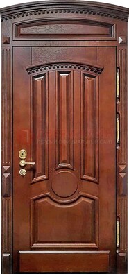 Темная стальная дверь с виноритом и фрамугой ДВТ-238 в Саратове
