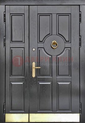 Черная металическая дверь с виноритом для дома ДВТ-241 в Саратове