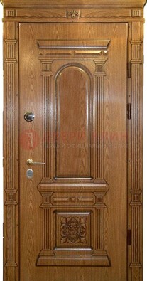 Коричневая железная дверь с виноритом Золотой дуб ДВТ-67 в Саратове