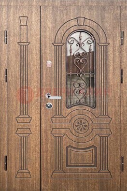 Железная классическая дверь с терморазрывом и рисунком ДВТ-77 в Саратове