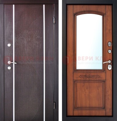 Входная дверь с МДФ и МДФ внутри с зеркалом ДЗ-88 в Саратове