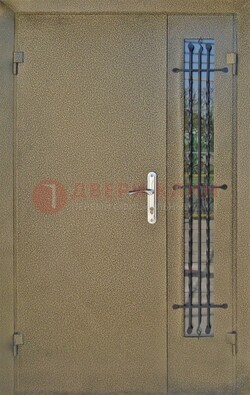 Тамбурная дверь Порошок со стеклом и ковкой ПЛ-20 в Саратове